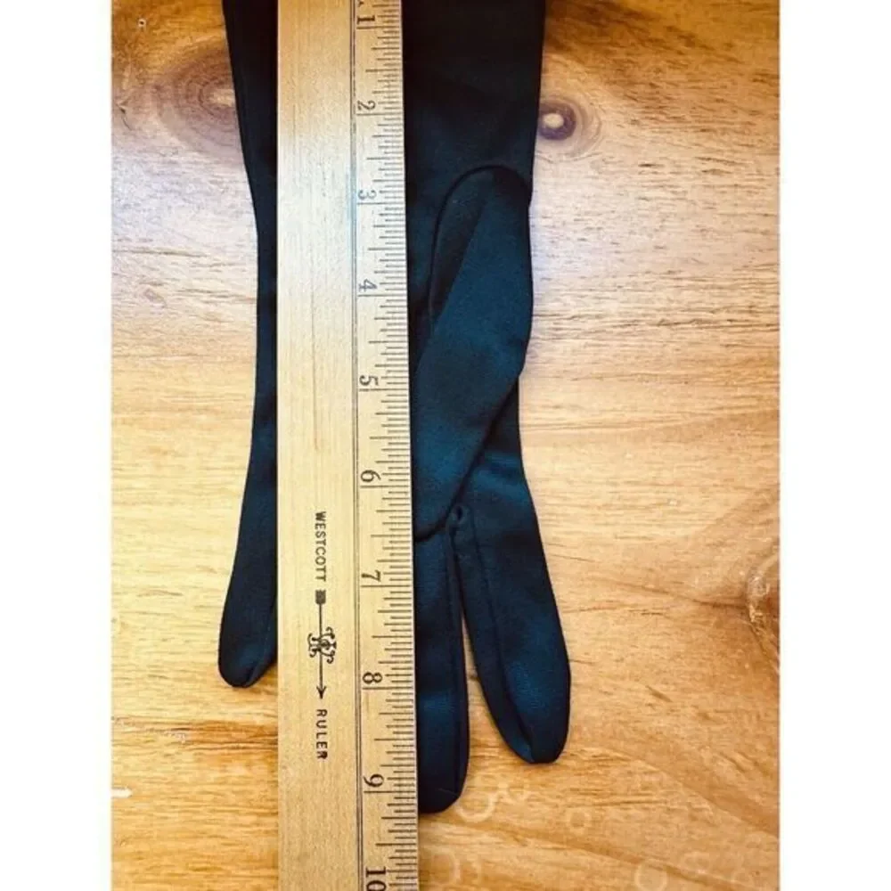 Vintage‎ Ladies Black Gloves Detail Ruching Size S